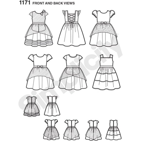 Simplicity Sewing Pattern 1171 Child's Special Occasion Dresses Size 1/2-3 - Picture 3 of 4